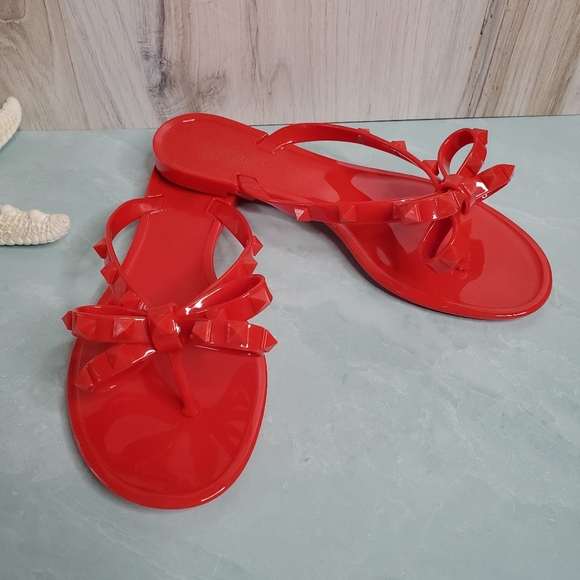 NEW! Red Bow Jelly Sandals - Picture 3 of 7